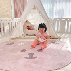 110*125cm Cute Bear Shape Play Mat Thick Children Comfortable Carpet Non-Slip Cartoon Animal Baby Rug Home Decoration