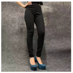 high waist stretchable JEANS BLACK