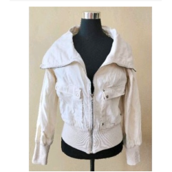 Beige soft denim jacket