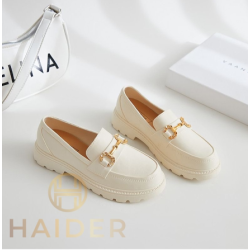 Haider Shoes Loafers Women Fashion Gold Chain Women Shoes